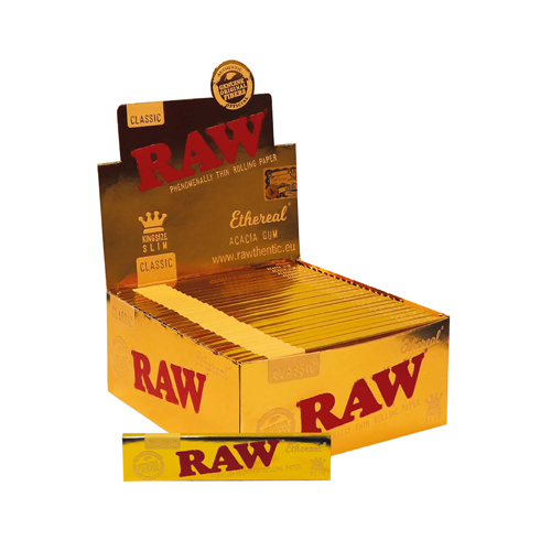 [ZI51GOLD] RAW KS Slim Papers "GOLD", VE50, 32 Leaves