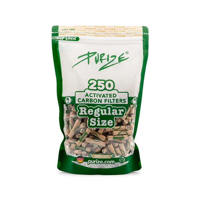 PURIZE Aktivkohlefilter, Regular, 9 mm Ø, 250 Stück, Bio