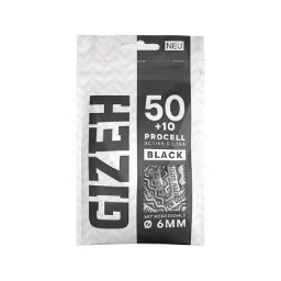 [ZU4CELLB] GIZEH Aktivkohlefilter, Procell, 6 mm Ø, VE 50+10, schwarz