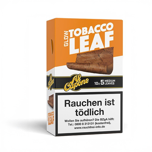 [ALCAGLOW] Al Capone Tabak Leaf Wraps GLOW, 10 x 5 LEAFS