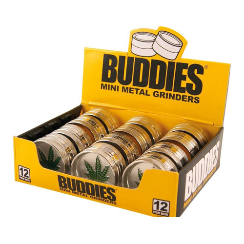 BUDDIES Metall-Grinder, Mini, 40 mm Ø, 2-teilig, VE 12