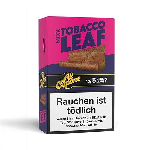 Al Capone Tobacco Leaf Wraps MIXX, 10 X 5 LEAFS