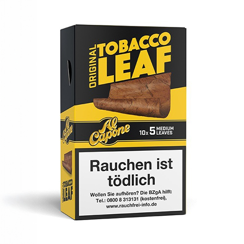 [ALCAORG] Al Capone Tabak Leaf Wraps Original, 10 x 5 LEAFS
