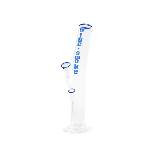 [GW46ABB] Glasbong Zylinder gebogen, BlueSmoke, 40cm, 18.8