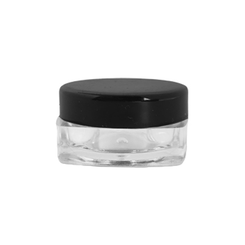 [STO405BK] Acryl-Quadratdose mit schwarzem Deckel, 5 g, 12 Stück