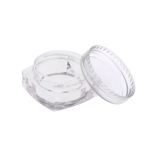 Acrylic Square Jar Transparent Cap, 5 gm, VE 12