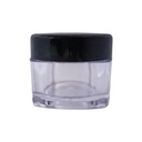 Acrylic Square Jar Black Cap, 15 gm, VE 12