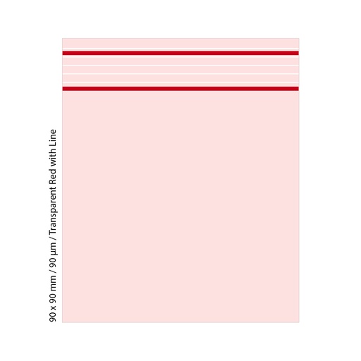 [TLD999RD] Polybeutel 9 × 9 cm, 90 µm, Verpackungseinheit 500, transparent rot