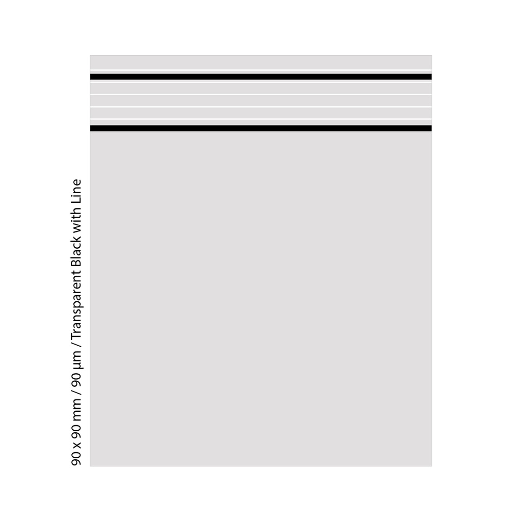 Polybeutel 9 × 9 cm, 90 µm, Verpackungseinheit 500, transparent schwarz