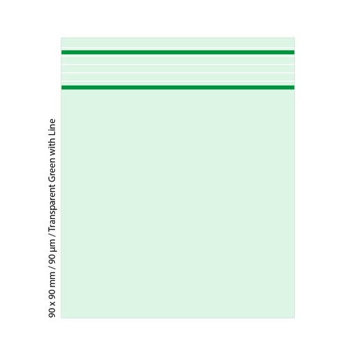 [TLD999GR] Poly Bag 9 X 9 Cm, 90 My, PU 500, Transparent Green