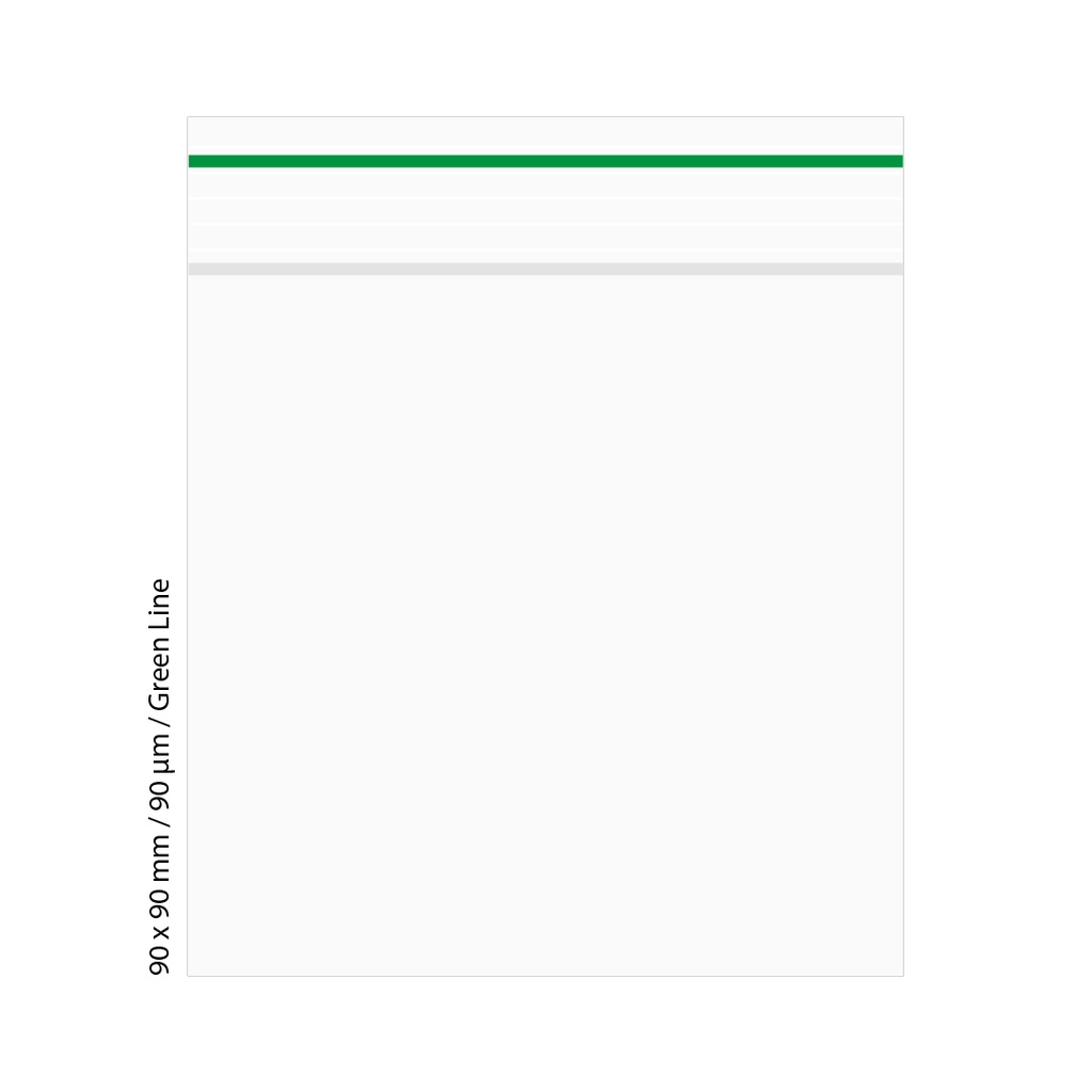 Poly Bag 9 X 9 Cm, 90 My, Pack Of 500, Green LINE
