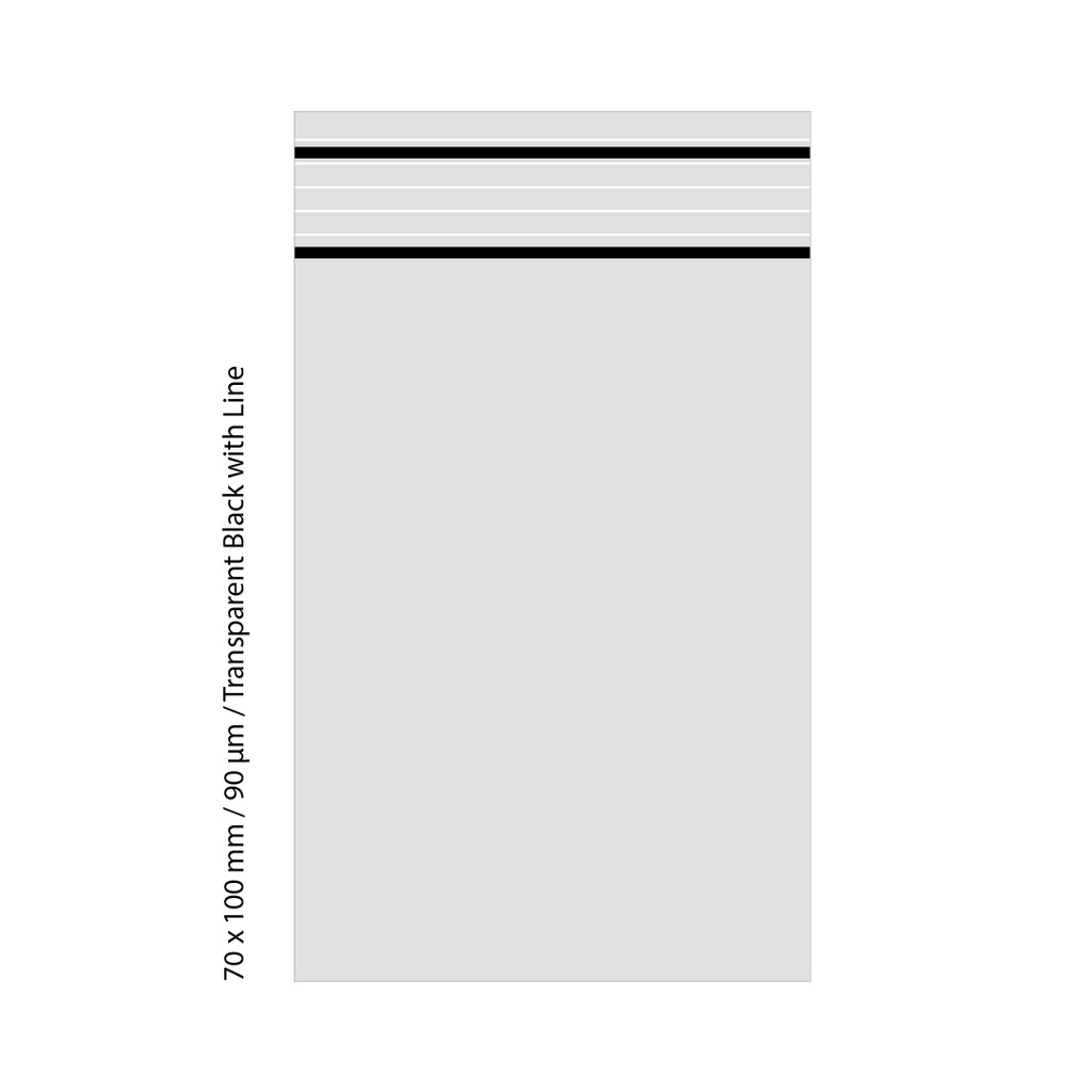 [TLD7109BK] Polybeutel, 7 × 10 cm, 90 Mikrometer Stärke, Packung mit 500 Stück, Transparent Schwarz.