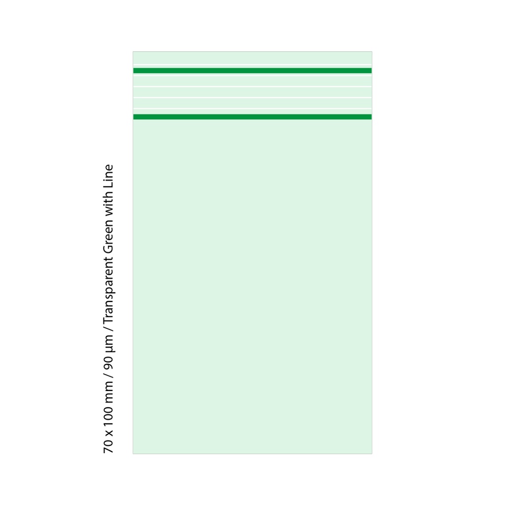 Poly Bag 7 X 10 Cm, 90 My, PU 500, Transparent Green