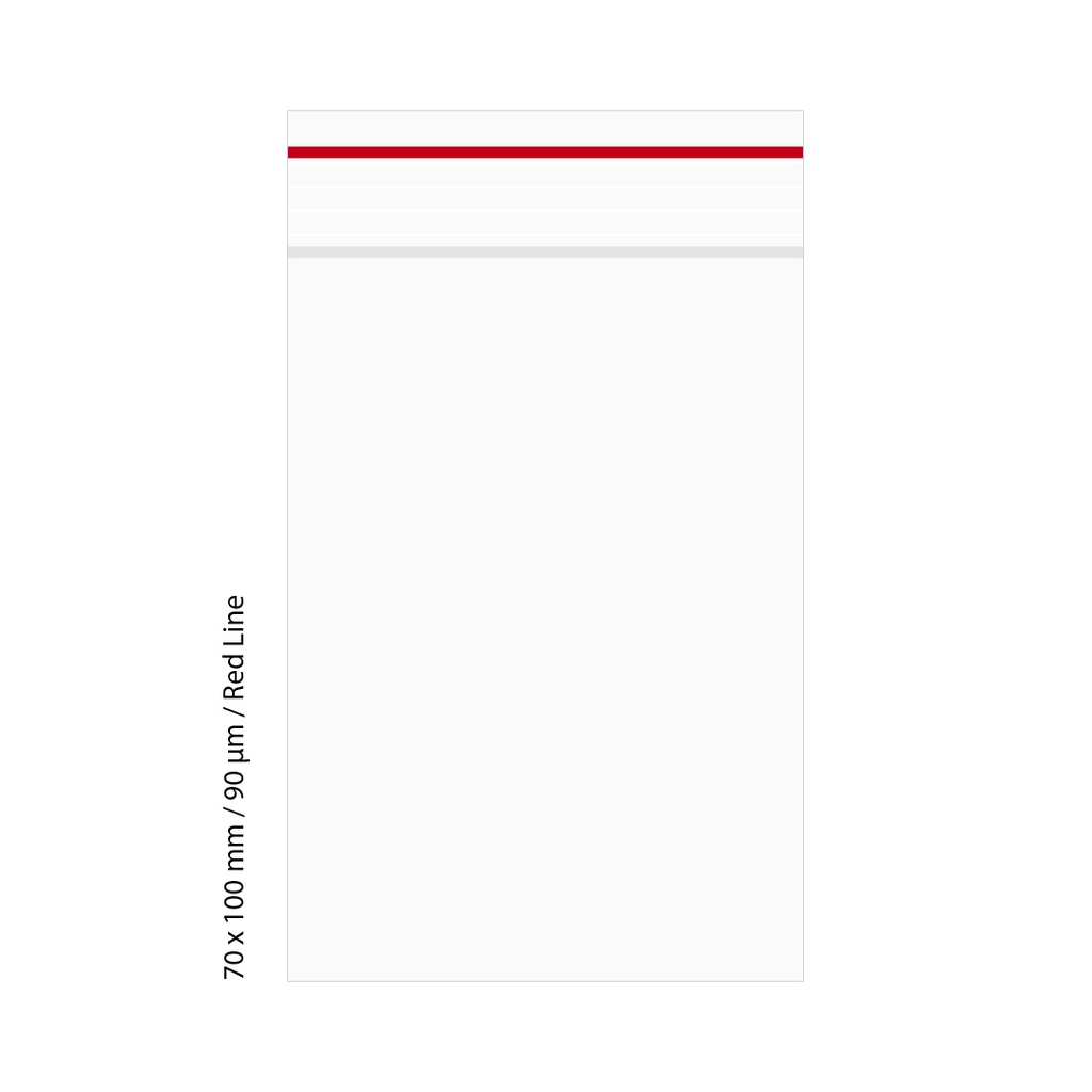 [LD7109RD] Poly Bag 7 X 10 Cm, 90 My, Pack Of 500, Red LINE