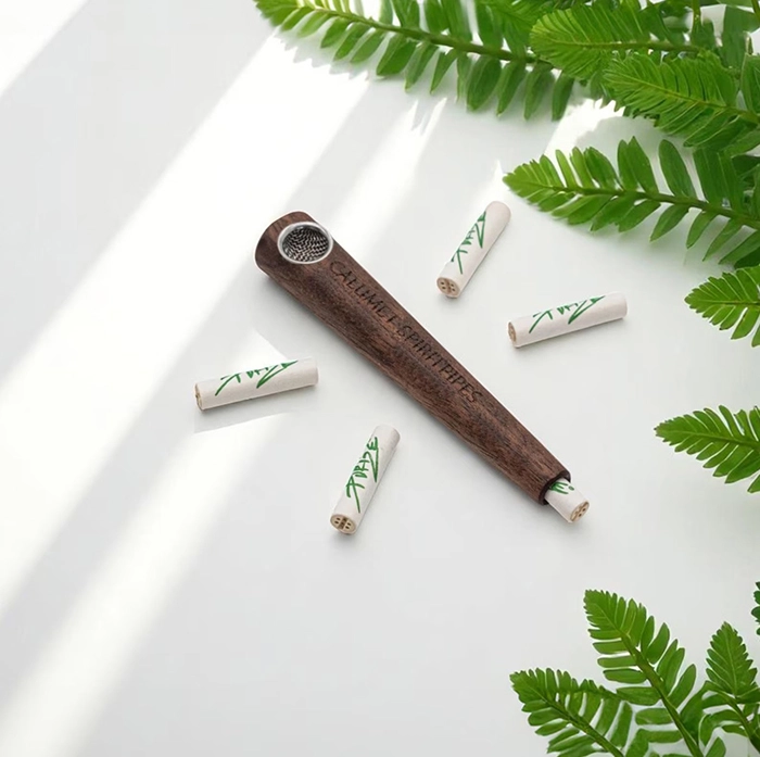 Calumet Spiritpipes® One Piece Walnut Wooden Smoking Pipe with 6 mm Activated Carbon Filter