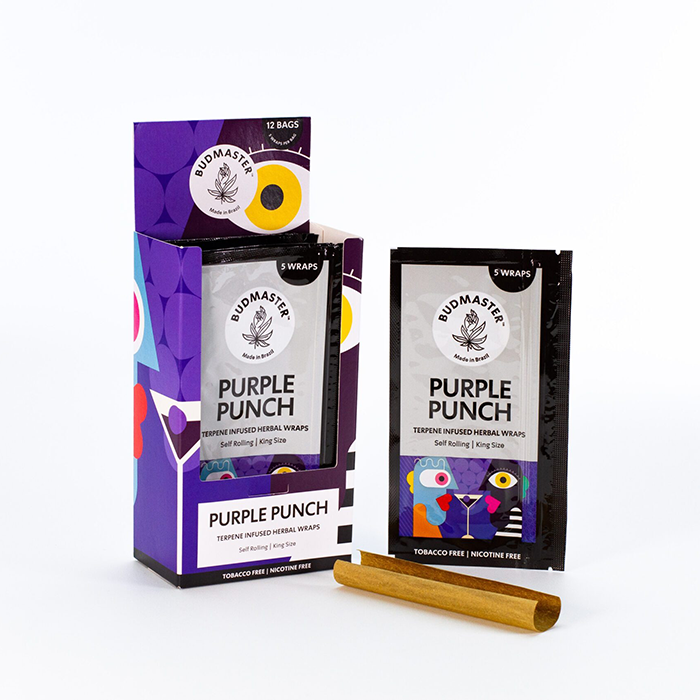 [BMPUR] Budmaster Blunts King Size mit Terpenen, 5er pro Pack, Purple Punch, VE12