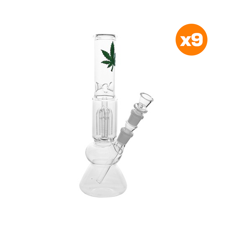 Glass Ice Bong With 4-arm Percolator, 30.5 cm , VE9