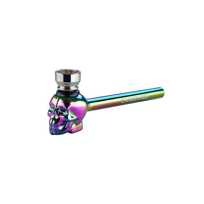 Champ high Rainbow Skull Glaspfeife, 13 cm