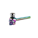 Champ High Rainbow Skull Glass Pipe, 13cm