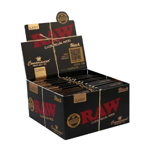 [ZI51BLTI] RAW Schwarz KS Slim Papers mit Tips, VE24