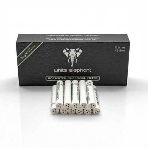 [ZU7S] White Elephant Activated Charcoal Filters, 6 mm Ø, VE 45