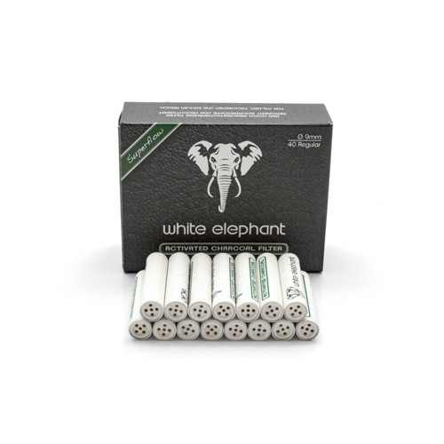 [ZU7A] White Elephant Activated Charcoal Filters, 9 mm Ø, VE 40