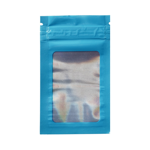 [ZPHW1BL] Mylar-Beutel mit Fenster, 100 × 60 mm, VE 50, blau
