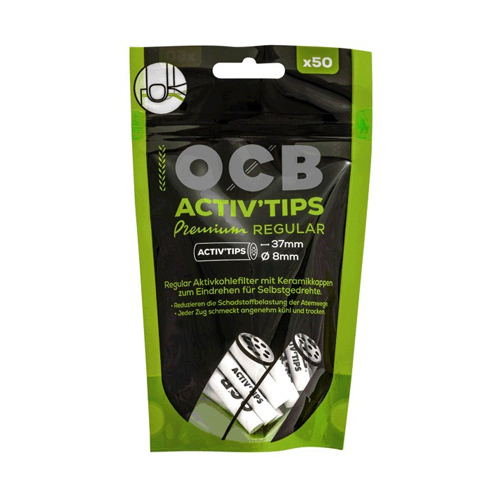 [ZU3S8MM] OCB Activ'Tips Slim, 8mm Ø, 37mm long, VE 50