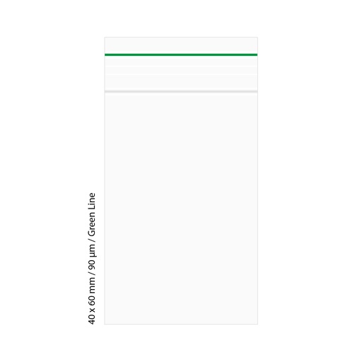 [LD469GR] Poly Bag 40 X 60 mm, 90 µ, VE 500, Green Line