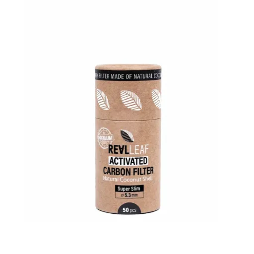 [RLFIL5] REAL LEAF Activated Charcoal Filters, Super Slim, 5.3 mm Ø, VE 50